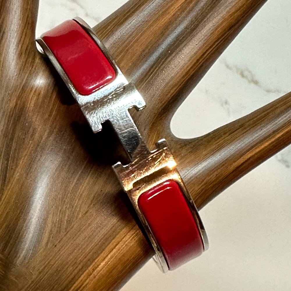 Hermes Clic H Enamel Bangle Bracelet